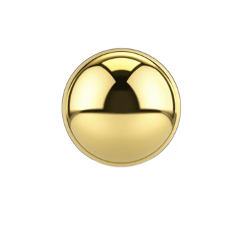 brillante dorado esfera con reflexivo superficie es centrado en contra llanura fondo, creando minimalista y elegante apariencia png