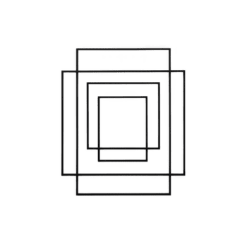 resumen geométrico diseño presentando superposición rectángulos en minimalista estilo. negro líneas crear en capas efecto, agregando profundidad y intriga a composición png