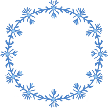 cirkulär blå snöflinga ram med invecklad mönster skapar festlig och vintrig design, perfekt för Semester dekorationer eller inbjudningar. delikat snöflingor Lägg till Rör av elegans och charm png