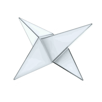 3d Renderização do metálico, futurista Estrela em forma objeto com afiado arestas e lustroso projeto, semelhante a origami. objeto parece para estar flutuando contra transparência fundo, exibindo Está png