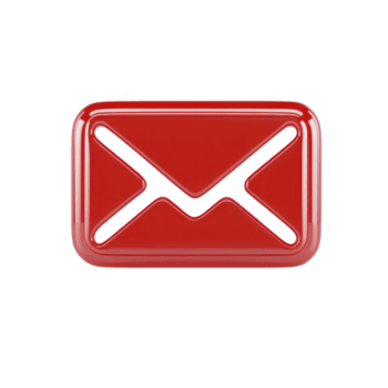 brillante rojo 3d sobre icono simboliza correo electrónico comunicación, en pie fuera con sus lustroso terminar y moderno diseño. Perfecto para digital comunicación temas png