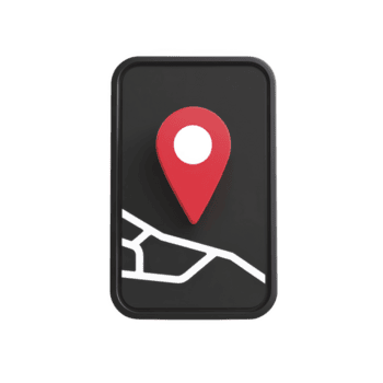 nero smartphone viene visualizzato rosso Posizione perno e bianca carta geografica linea, simboleggiante navigazione e GPS tecnologia. design è semplice e moderno, sottolineando connettività e direzione png