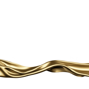 fluente, elegante d'oro nastro colpi di scena con grazia contro trasparenza sfondo, la creazione di lussuoso e sofisticato visivo. liscio struttura e brillante superficie Inserisci toccare di opulenza png