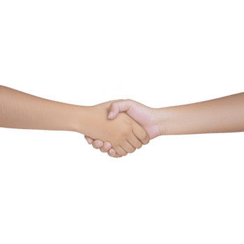 Two hands shaking in gesture of agreement and cooperation, symbolizing partnership and unity. image conveys sense of trust and collaboration between individuals png