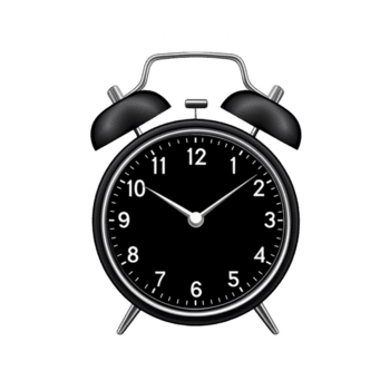 classico nero allarme orologio con il giro viso e Due campane su superiore, mostrando tempo a 1010. orologio ha Vintage ▾ design con bianca numeri e mani, impostato contro trasparenza sfondo png