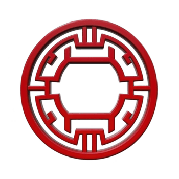 röd cirkulär geometrisk design med invecklad mönster skapar slående visuell. symmetrisk layout och djärv Färg framkalla känsla av balans och harmoni png