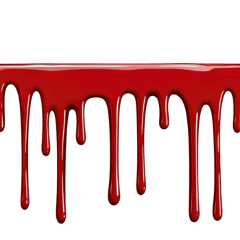 rosso dipingere gocciola giù contro trasparenza sfondo, la creazione di drammatico e artistico effetto. lucido struttura e vivace colore Inserisci senso di movimento e intensità png