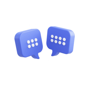 dos azul 3d habla burbujas con blanco puntos simbolizar comunicación y diálogo. minimalista diseño transporta moderno y digital Interacción concepto png