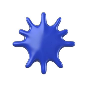 brillante blu splat forma con lucido superficie e liscio bordi, somigliante dipingere spruzzo o astratto stella, isolato su trasparenza sfondo png