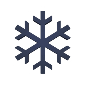 buio blu fiocco di neve icona con semplice, simmetrico disegno, che rappresentano inverno o freddo tempo metereologico temi. fiocco di neve ha sei rami con geometrico modelli png