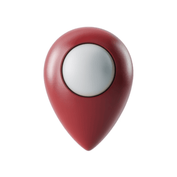 röd plats stift ikon med glansig Avsluta och vit cirkulär Centrum, symboliserar navigering eller Karta markörer. design är enkel och modern, ofta Begagnade i digital Kartor och tillämpningar png