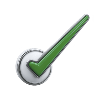 3d verde Verifica marca com metálico esboço simboliza aprovação ou sucesso. Verifica marca é proeminentemente exibido contra transparência fundo, transmitindo sentido do conclusão e correção png