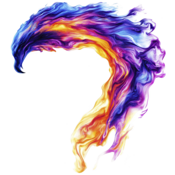 Questo Caratteristiche vibrante, astratto turbine di colori mescolanza senza soluzione di continuità a partire dal in profondità blues e viola per ardente arance e gialli, la creazione di dinamico e energico visivo effetto. fluido movimento e vivido png