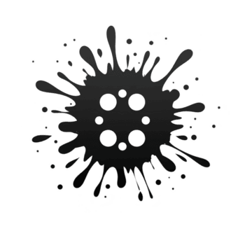 nero inchiostro schizzare con circolare modelli crea astratto design su trasparenza sfondo, evocando creatività e spontaneità png