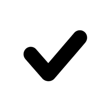Black check mark symbol on transparent background, representing approval or completion. simple design is versatile for various uses in digital png