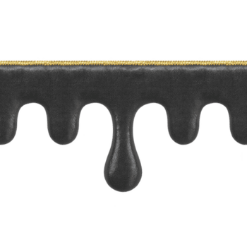negro líquido gotea abajo en liso, lustroso textura, creando dramático y artístico efecto. parte superior borde es destacado con dorado línea, agregando toque de elegancia y contraste png