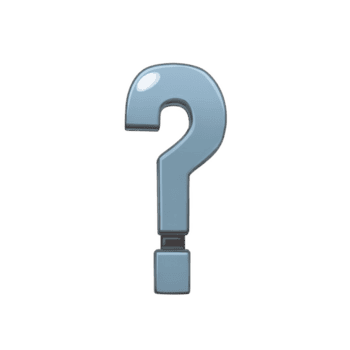 This features glossy blue question mark with reflective surface, symbolizing inquiry or curiosity. question mark is centered on plain background, emphasizing its significance png
