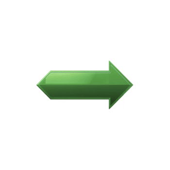 Shiny green arrow pointing left with glossy finish, symbolizing direction or navigation. arrow is isolated on transparent background, making it versatile for various uses png