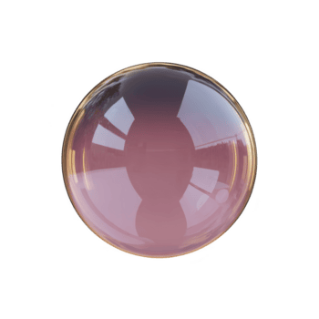 Translucent, reflective soap bubble with gradient of pink and purple hues floats against transparency background, capturing light and reflections png