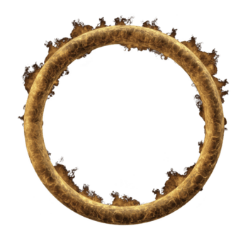 ardiente anillo con brillante bordes y fumar emanando desde él, creando dramático y intenso visual efecto. circular forma y ardiente apariencia sugerir energía y poder png