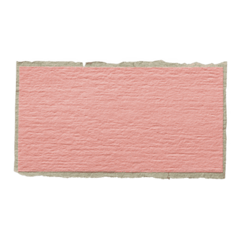 Torn piece of pink textured paper with rough edges is isolated on transparency background, creating simple and minimalist design. paper texture adds depth and interest png