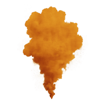 vivace arancia Fumo nube marosi verso l'alto, la creazione di dinamico e energico visivo effetto contro trasparente sfondo. struttura è morbido e diffuso, somigliante acquerello pittura png