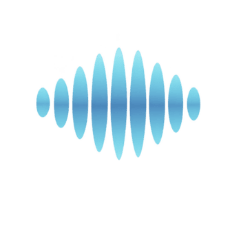 serie di blu, ovale forme disposte simmetricamente su trasparenza sfondo, somigliante suono onda o Audio forma d'onda. pendenza effetto Aggiunge profondità e moderno sentire png