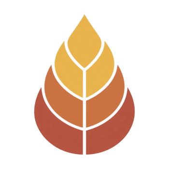 Stylized leaf design featuring gradient colors from yellow to red, symbolizing autumn. geometric shape and warm tones create modern and artistic representation of nature png