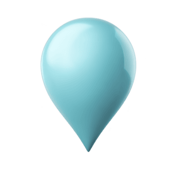 brillante blu Palloncino con liscio superficie e lacrima forma, galleggiante contro pianura sfondo. Palloncino lucido finire riflette luce, la creazione di allegro e festivo atmosfera png