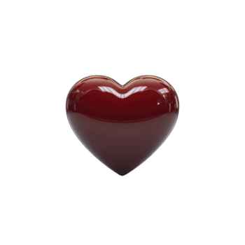 skinande röd hjärta formad objekt med reflekterande yta, isolerat på genomskinlighet bakgrund, symboliserar kärlek och tillgivenhet. glansig Avsluta lägger till modern och elegant Rör png