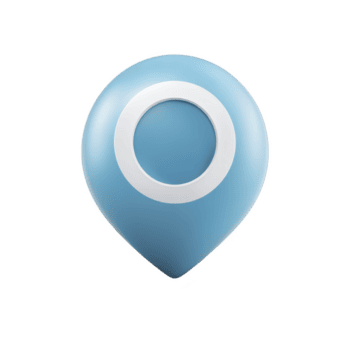 3d blå plats stift ikon med vit cirkulär gräns, symboliserar navigering och kartläggning. glansig Avsluta och enkel design göra den idealisk för digital gränssnitt och tillämpningar png
