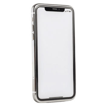 elegant smartphone med tom skärm är visas på vinkel, visa upp dess metallisk kanter och minimalistisk design. enhet knappar är synlig på sida, betona dess modern estetisk png