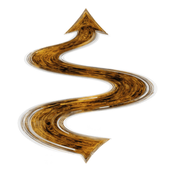 ondulado, texturizado flecha con marrón, madera me gusta modelo curvas dinamicamente hacia arriba, simbolizando crecimiento y dirección. diseño es resumen y artístico, agregando creativo instinto png