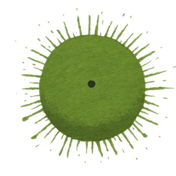vibrante verde circular chapoteo con texturizado superficie y central punto crea dinámica y artístico efecto. radial salpicar modelo agrega energía y movimiento png