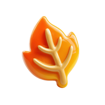 Autumn Leaf Icon with Fall, 3D Render, and Design Element. png