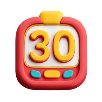 3d rendere di Timer con numero 30 Scadenza con conto alla rovescia concetto. png