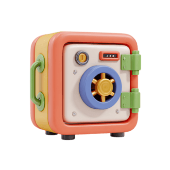 seguro caixa com 3d ícone, dinheiro, segurança, e isolado. png