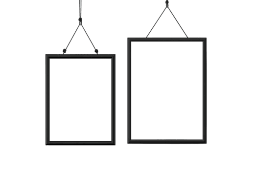 tom rektangulär ramar med subtil bedrövad detalj och tråd slingor isolerat på transparent bakgrund. png