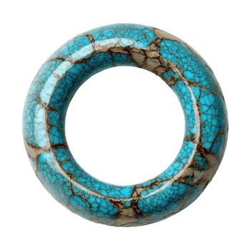 rond turquoise céramique Cadre montrant une bien glaçage modèle et subtil fissure, isolé sur transparent Contexte. png