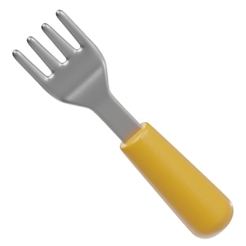 3d lasca garfo com amarelo lidar com ícone png