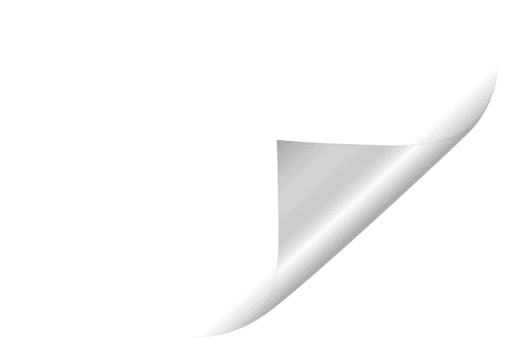 Paper corner page curl folded paper with clean abstract texture shadow and gradient reveal element for flyer brochure booklet leaflet mockup presentation template png