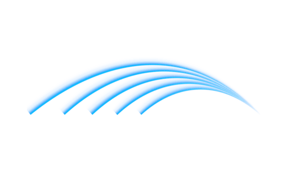 astratto fluente blu trasparente curvo Linee con brillante striature e dinamico onda movimento luminosa pista energia ruscello liscio pendenza velocità visualizzazione per moderno arte banner sito web png