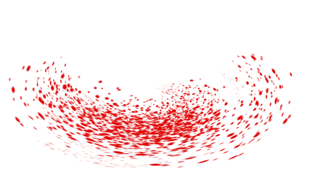 astratto rosso particelle spruzzo effetto su trasparente sfondo con dinamico movimento flusso png