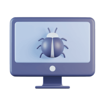 bureaublad toezicht houden op computer fout kever 3d icoon png