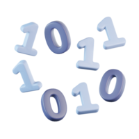 criptografado binário flutuando dados números 3d ícone png