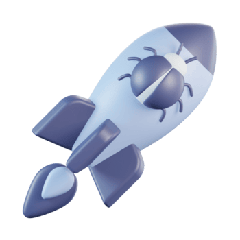 cyber ataque explodindo foguete malware 3d ícone png