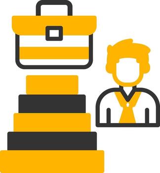 Defined Career Path Glyph Two Color vector