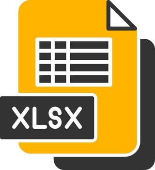 Excel XLSX Sheet Glyph Two Color vector