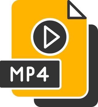 MP4 File Glyph Two Color vector