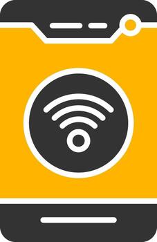 inalámbrico Wifi conexión glifo dos color vector